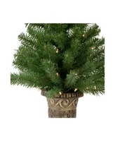 5-Piece 4' Pre-Lit Artificial Wolcott Spruce Christmas Entryway Set