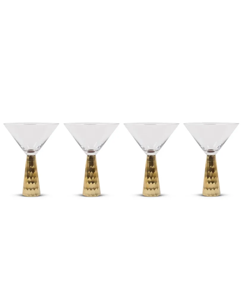 8 Oak Lane Glass Hammered Martini, 4 Piece Set