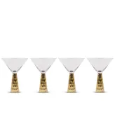 8 Oak Lane Glass Hammered Martini, 4 Piece Set