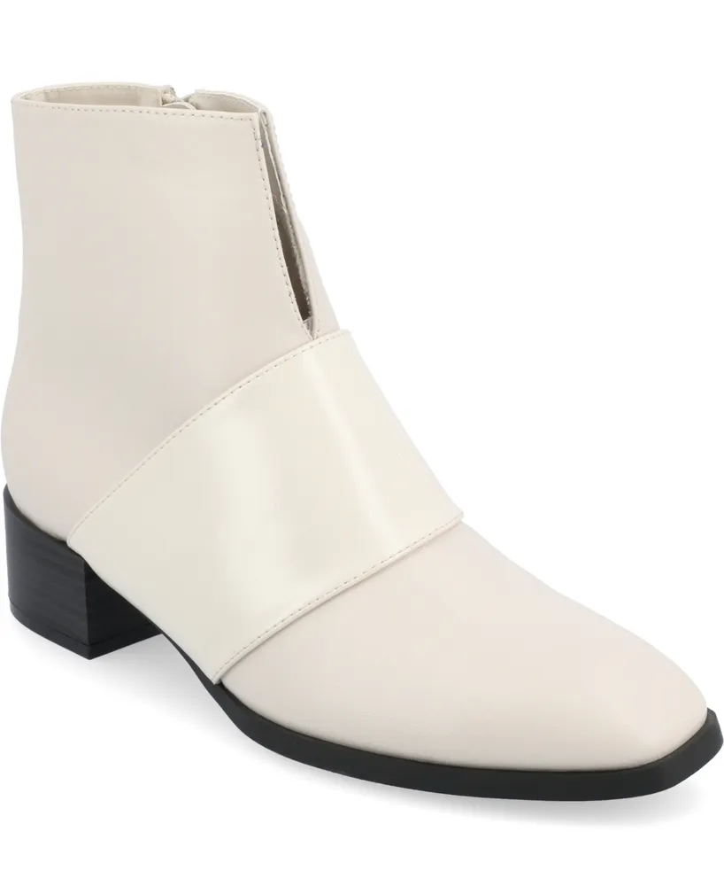 Journee Collection Women's Kyler Two Tone Block Heel Booties