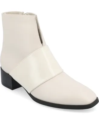 Journee Collection Women's Kyler Two Tone Block Heel Booties