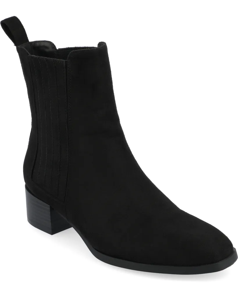 Journee Collection Women's Wrenley Block Heel Chelsea Booties