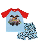 Hot Wheels Boys Monster Trucks Toys Tossed Print Sleep Pajama Set