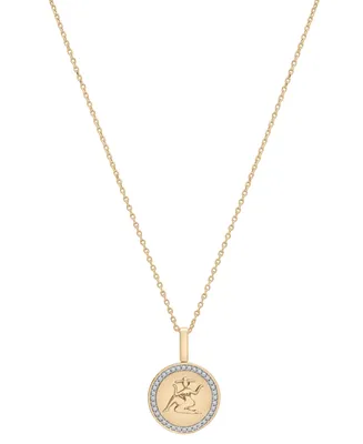 Audrey by Aurate Diamond Libra Disc 18" Pendant Necklace (1/10 ct. t.w.) in Gold Vermeil, Created for Macy's