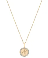 Audrey by Aurate Diamond Libra Disc 18" Pendant Necklace (1/10 ct. t.w.) in Gold Vermeil, Created for Macy's