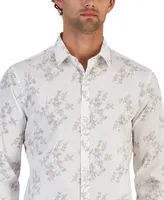 Alfani Men's Dotted Floral Print Long-Sleeve Button-Up Shirt, Created for Macy's