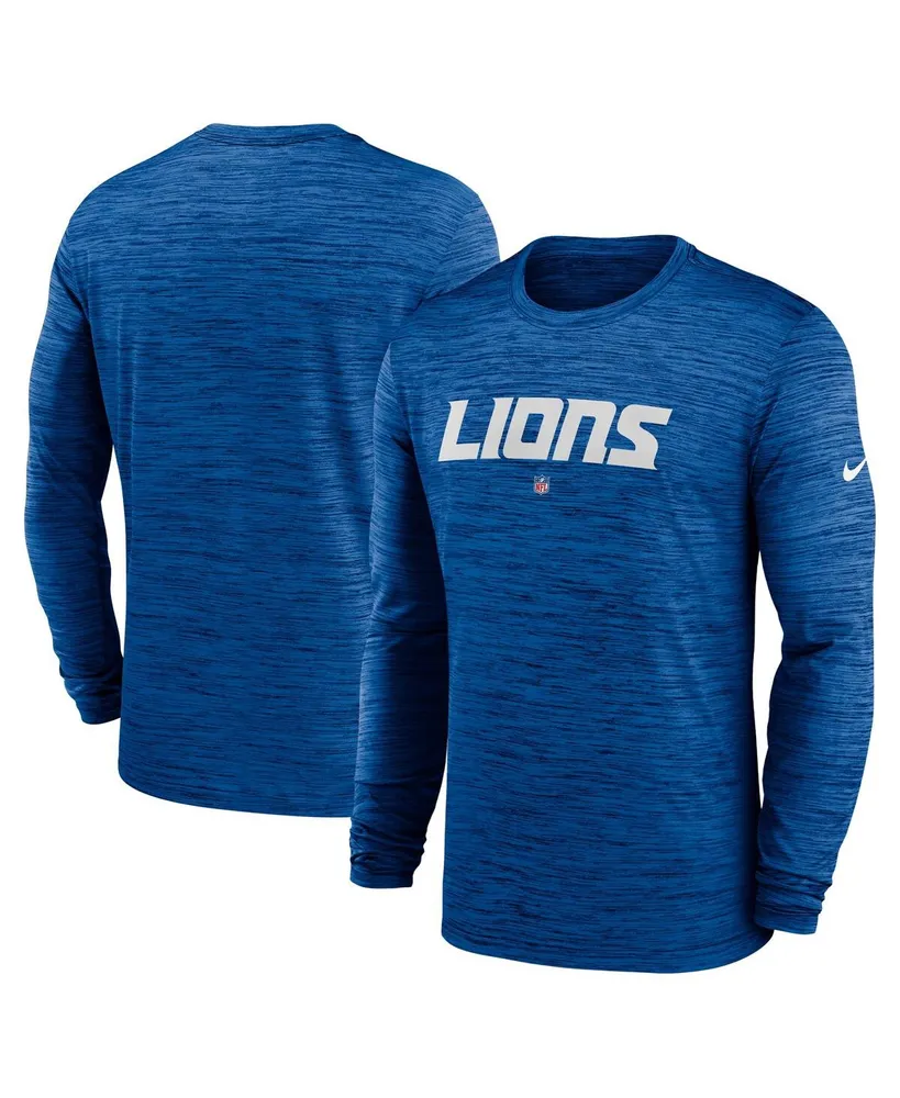 Nike Men's Detroit Lions Sideline Velocity Blue Long Sleeve T-Shirt