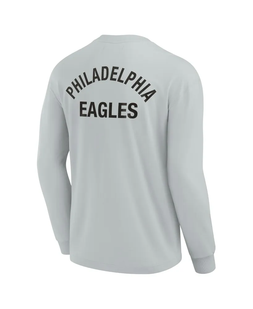 Men's and Women's Fanatics Signature Gray Philadelphia Eagles Super Soft Long Sleeve T-shirt