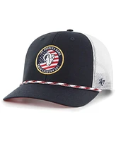 Men's '47 Brand Navy, White Los Angeles Rams Union Patch Trucker Adjustable Hat