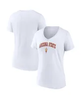 Women's Fanatics White Arizona State Sun Devils Evergreen Campus V-Neck T-shirt