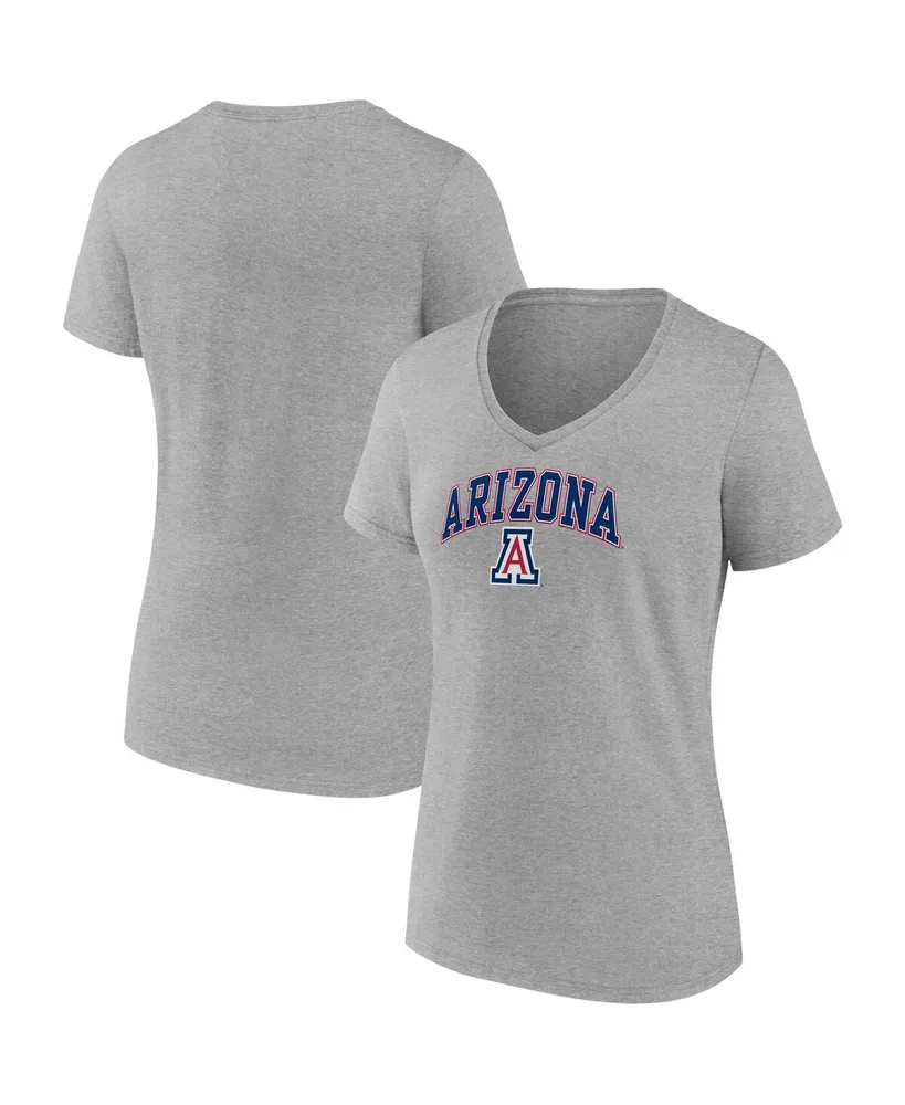 Women's Fanatics Heather Gray Arizona Wildcats Evergreen Campus V-Neck T-shirt