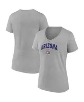 Women's Fanatics Heather Gray Arizona Wildcats Evergreen Campus V-Neck T-shirt