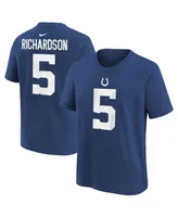 Preschool Boys and Girls Nike Anthony Richardson Royal Indianapolis Colts 2023 Nfl Draft First Round Pick Player Name and Number T-shirt