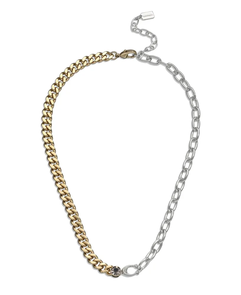 Coach Faux Stone Signature Mixed Sculpted C Chain Necklace - Two