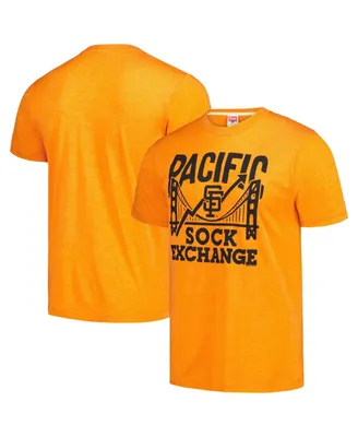 Men's Homage Orange San Francisco Giants Pacific Sock Exchange Tri-Blend T-shirt