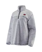 Women's G-iii 4Her by Carl Banks Gray Arizona Cardinals Sherpa Quarter-Zip Pullover Jacket