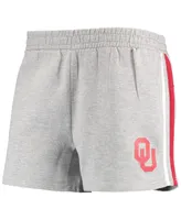 Women's Heathered Gray Oklahoma Sooners Plus 2-Stripes Shorts