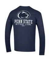 Men's Champion Navy Penn State Nittany Lions Team Stack Long Sleeve T-shirt