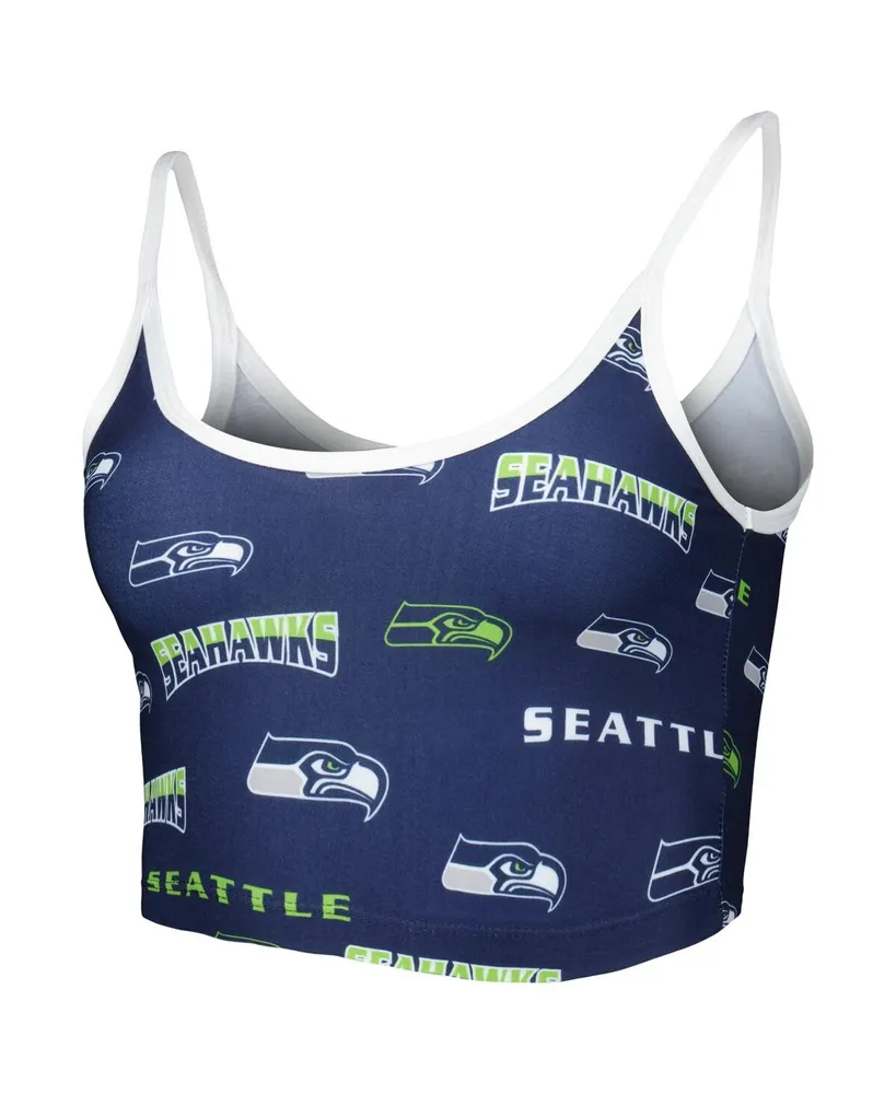 Women's Concepts Sport College Navy Seattle Seahawks Breakthrough Allover Knit Lounge Bralette