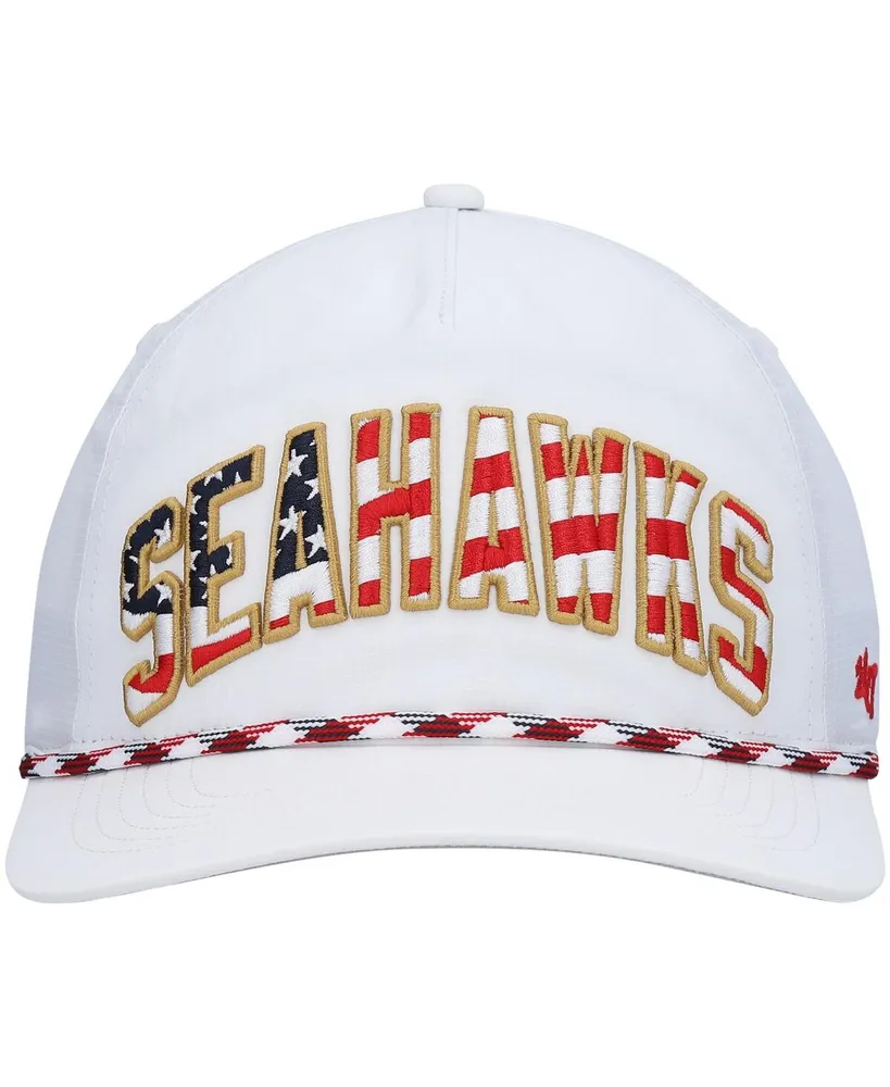 Men's '47 Brand White Seattle Seahawks Hitch Stars and Stripes Trucker Adjustable Hat