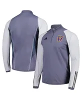 Men's adidas Gray Real Salt Lake 2023 On-Field Aeroready Quarter-Zip Training Top