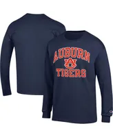 Men's Champion Navy Auburn Tigers High Motor Long Sleeve T-shirt