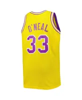 Men's 1990/91 Mitchell & Ness Shaquille O'Neal Gold Lsu Tigers Big and Tall Swingman Jersey