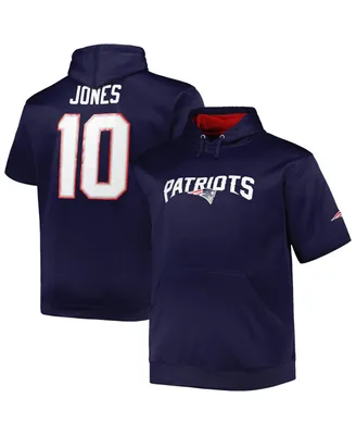 Men's Mac Jones Navy New England Patriots Big and Tall Short Sleeve Pullover Hoodie