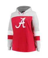 Women's Crimson Alabama Tide Plus Color-Block Pullover Hoodie