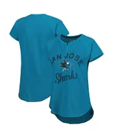 Women's Starter Teal San Jose Sharks Grand Slam Raglan Notch Neck T-shirt