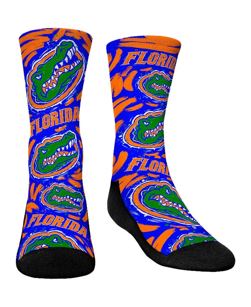 Youth Boys and Girls Rock 'Em Socks Florida Gators Allover Logo and Paint Crew Socks