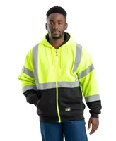 Men's Tall Hi Vis Class 3 Color Block Hooded Sweatshirt