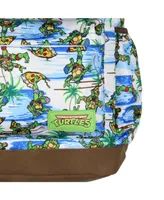 Teenage Mutant Ninja Turtles Tmnt Pizza Fun School Travel Backpack With Faux Leather Bottom