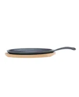 Basic Essentials 2 Piece Cast Iron Oval Fajita Plate