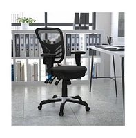 Emma+Oliver Mid-Back Mesh Multifunction Executive Swivel Ergonomic Office Chair With Adjustable Arms