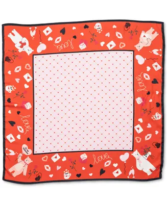 Collection Xiix Women's Valentine's Bear Square Scarf