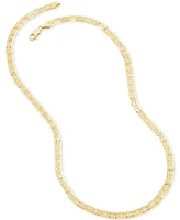 Italian Silver Polished Mariner Link 22" Chain Necklace 18k Gold-Plated Sterling & Sterling