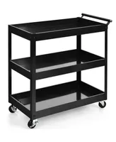 Costway 3-Tier Utility Cart Metal Storage Service Trolley