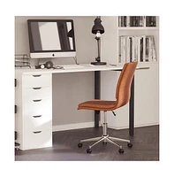 Merrick Lane Artemis Mid-Back Armless Home Office Chair With Height Adjustable Swivel Seat And Five Star Chrome Base