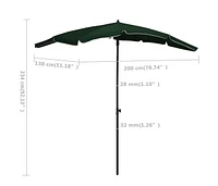 Garden Parasol with Pole 78.7"x51.2" Green