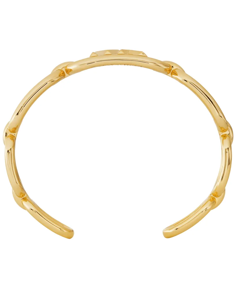 Michael Kors 14K Gold Plated Frozen Empire Link Cuff Bracelet