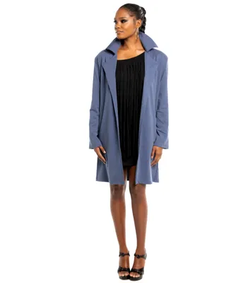 Dai Moda Women's Wide Lapel Duster Coat