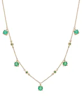 Lab-Grown Emerald Dangle 17" Collar Necklace (1-1/5 ct. t.w.) in 14k Gold-Plated Sterling Silver