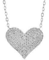 Effy Diamond Pave Heart 18" Pendant Necklace (3/8 ct. t.w.) in 14k White Gold