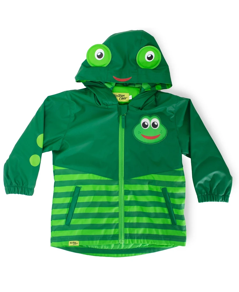 Toddler Little Boy's and Big Fritz Frog Rain Coat