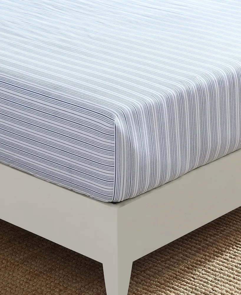 Nautica Beaux Stripe Cotton Percale Fitted Sheet