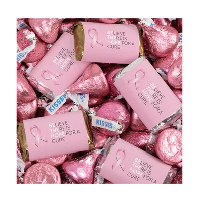 131 Pcs Breast Cancer Awareness Candy Hershey's Miniatures and Kisses by Just Candy (1.65 lbs approx. 131 Pcs)