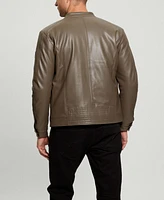 Guess Men's Leather Biker Jacket