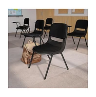 Padded Ergonomic Shell Chair With Right Handed Flip-Up Tablet Arm