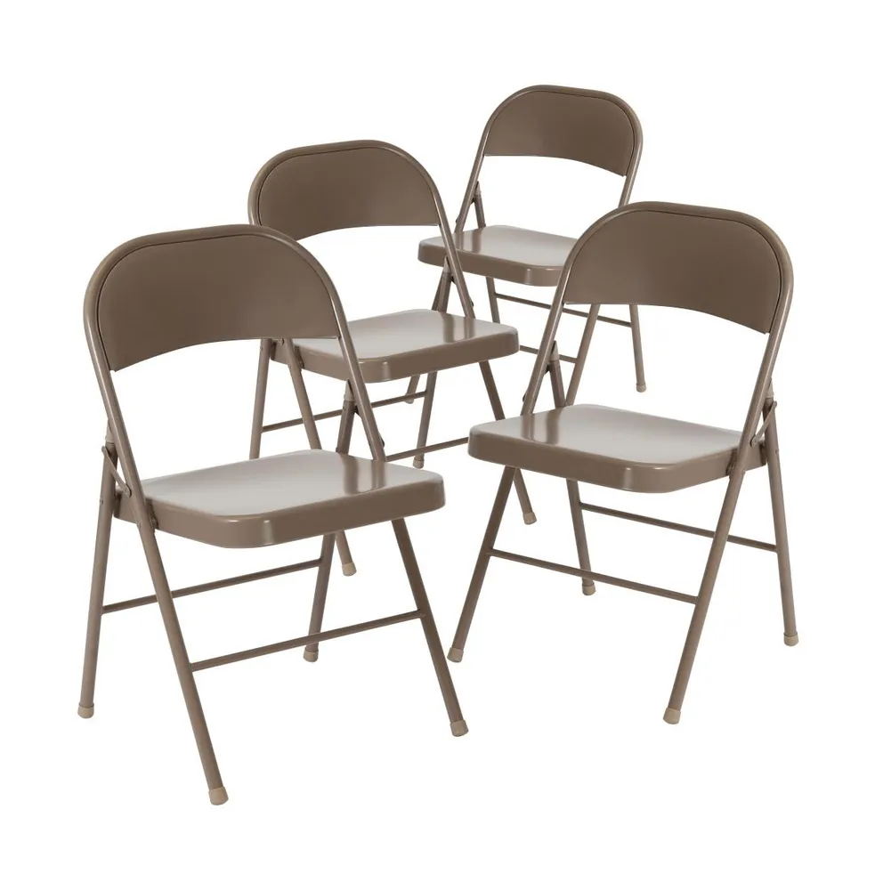 Emma+Oliver 4 Pack Double Braced Commercial Party Events Steel Metal Folding Chair